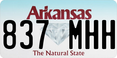 AR license plate 837MHH