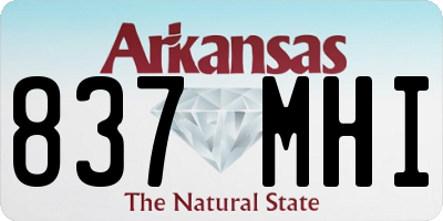 AR license plate 837MHI