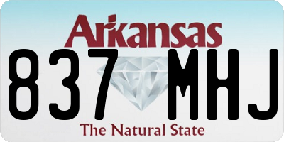 AR license plate 837MHJ