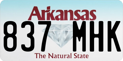 AR license plate 837MHK