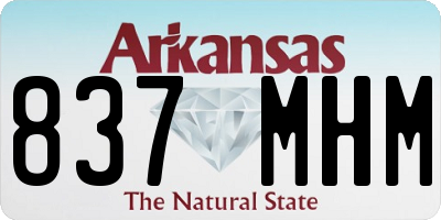 AR license plate 837MHM
