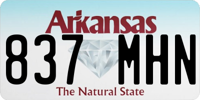 AR license plate 837MHN