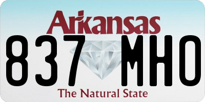 AR license plate 837MHO