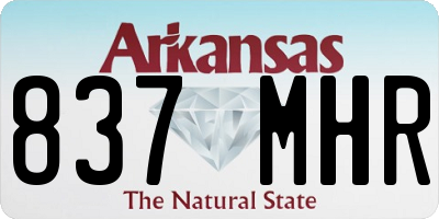 AR license plate 837MHR