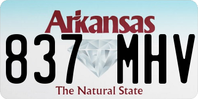 AR license plate 837MHV