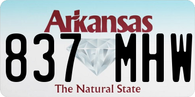 AR license plate 837MHW