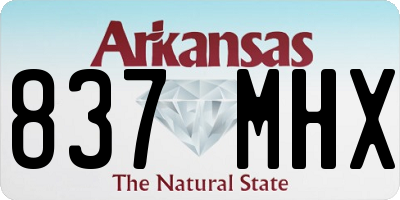 AR license plate 837MHX