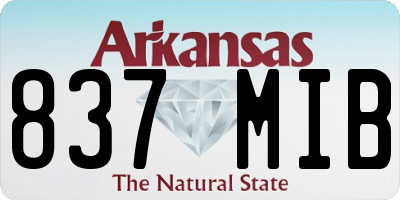 AR license plate 837MIB