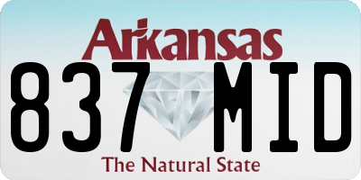 AR license plate 837MID
