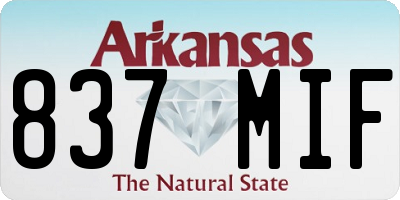 AR license plate 837MIF