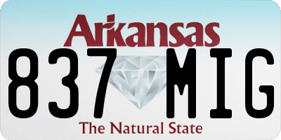AR license plate 837MIG