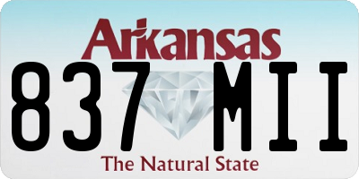 AR license plate 837MII