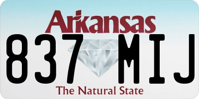 AR license plate 837MIJ