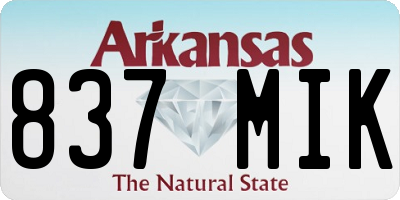 AR license plate 837MIK
