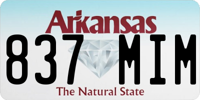 AR license plate 837MIM