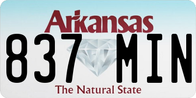 AR license plate 837MIN