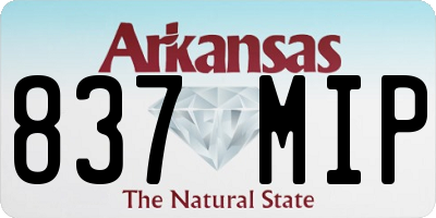 AR license plate 837MIP