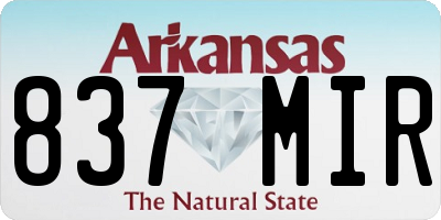 AR license plate 837MIR