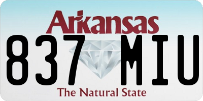 AR license plate 837MIU