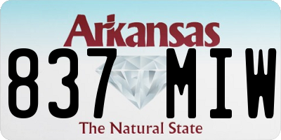 AR license plate 837MIW
