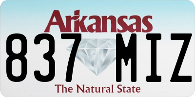 AR license plate 837MIZ