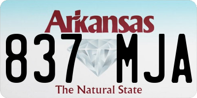 AR license plate 837MJA