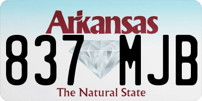 AR license plate 837MJB