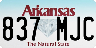 AR license plate 837MJC