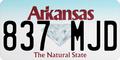 AR license plate 837MJD
