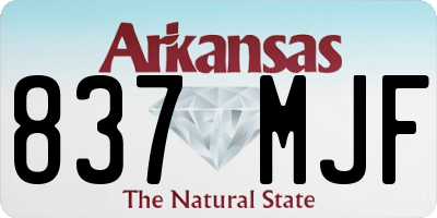 AR license plate 837MJF