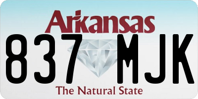 AR license plate 837MJK