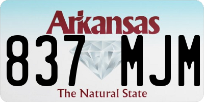AR license plate 837MJM