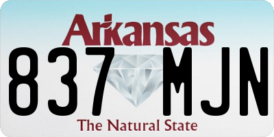 AR license plate 837MJN