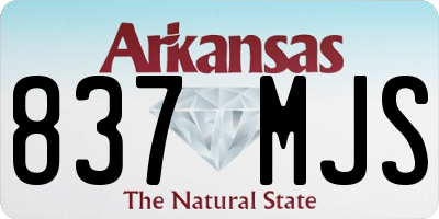 AR license plate 837MJS