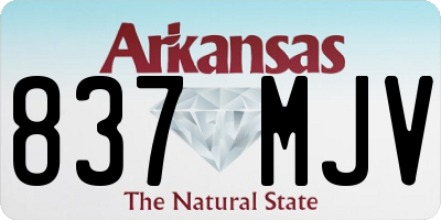 AR license plate 837MJV