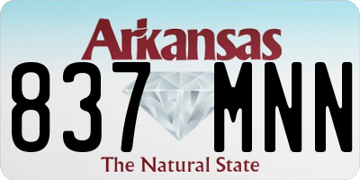 AR license plate 837MNN