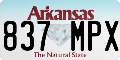 AR license plate 837MPX