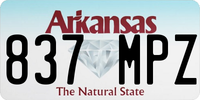 AR license plate 837MPZ
