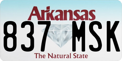 AR license plate 837MSK