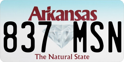 AR license plate 837MSN