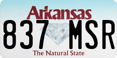 AR license plate 837MSR