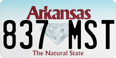 AR license plate 837MST