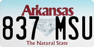AR license plate 837MSU