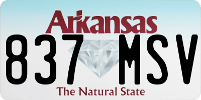 AR license plate 837MSV