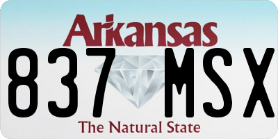 AR license plate 837MSX