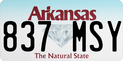 AR license plate 837MSY