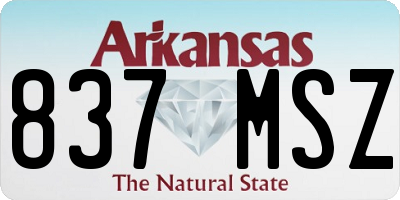 AR license plate 837MSZ