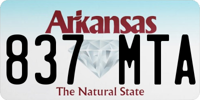 AR license plate 837MTA