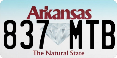 AR license plate 837MTB