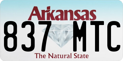 AR license plate 837MTC